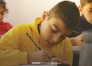 With steady steps, Mohammed continues his school journey